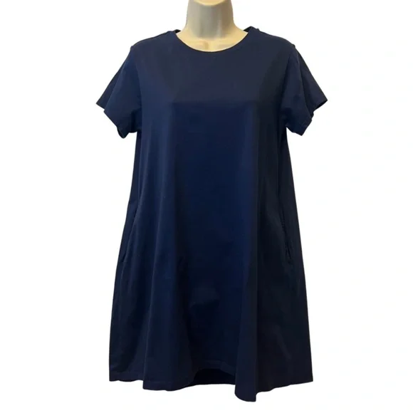 Uniqlo | Dresses | Uniqlo Womens Navy Blue A Line Crew Neck Pull Over  Tshirt Dress | Poshmark
